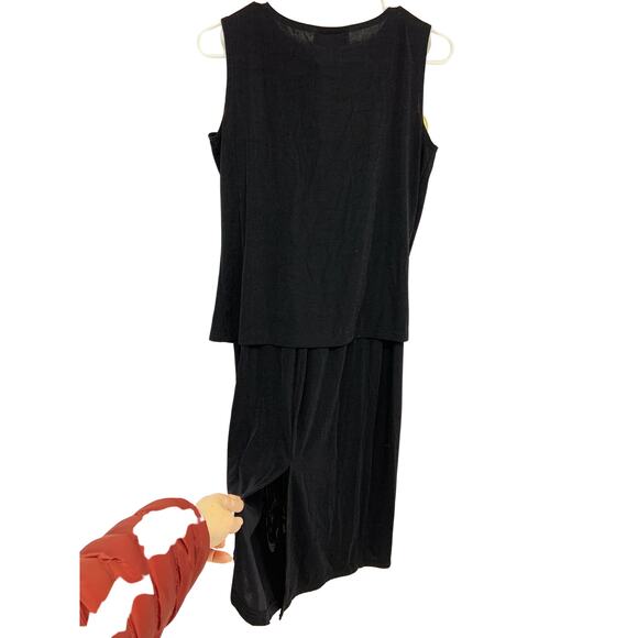 Vtg Carolyn Strauss Collection Black Sleeveless Top Skirt Set Embroidered Size S - Picture 5 of 5